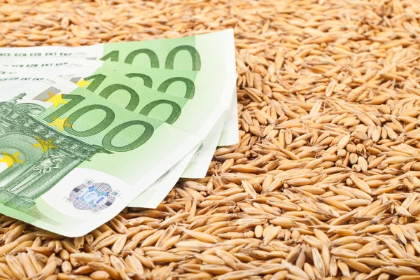 Crop Oats Euro Banknotes Background Your Design — Stock Photo, Image