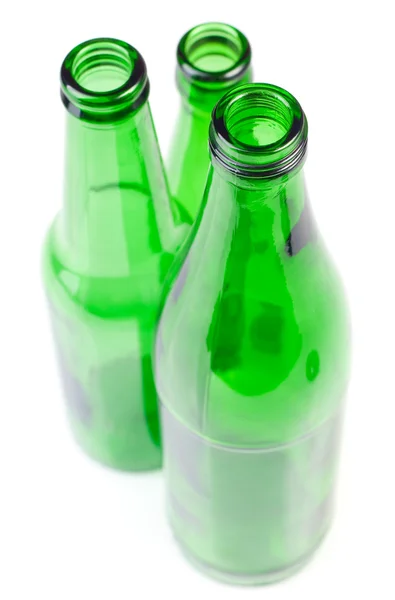 Zielone butelki — Zdjęcie stockowe