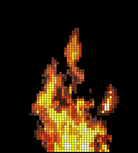 黒い背景の上に火の炎は画像で表示されます — ストックベクタ