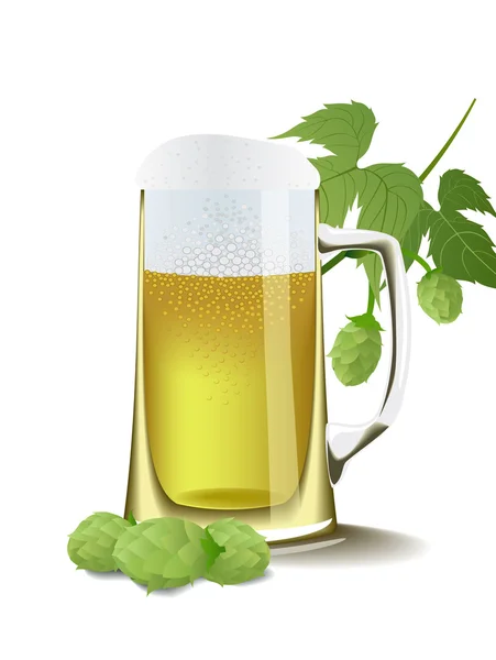 Μπύρα και λυκίσκος. — Διανυσματικό Αρχείο