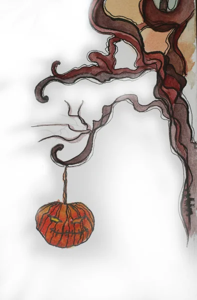 Illustrated Halloween background — Stock Photo, Image