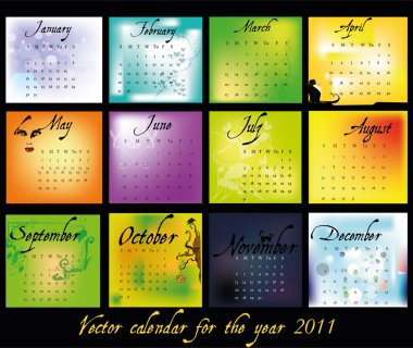 Vector illustrated calendar clipart