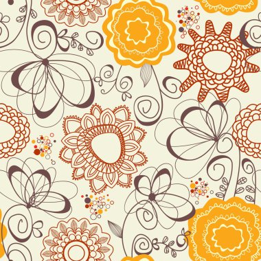 Retro floral pattern clipart