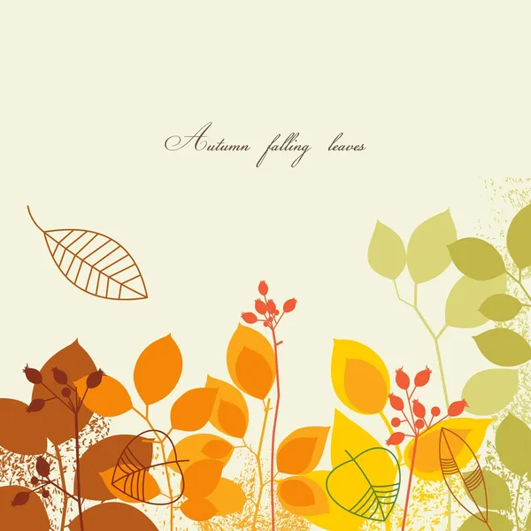 Autumn falling leaves — Stock Vector