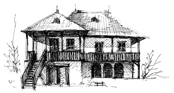 Будинок ескіз — стоковий вектор
