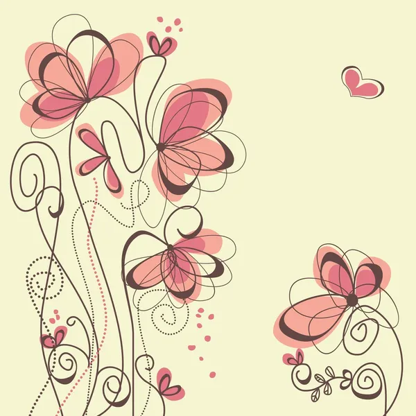 Cute floral background — Stock Vector