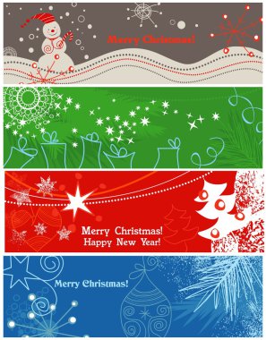 Christmas banners clipart