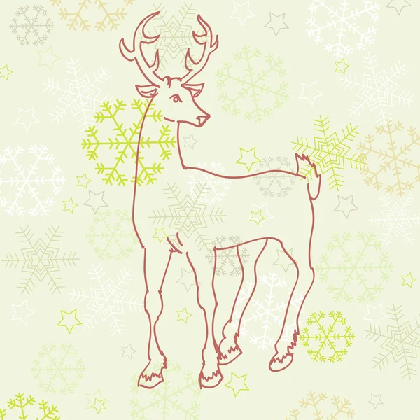 Ретро Різдво оленів — стоковий вектор