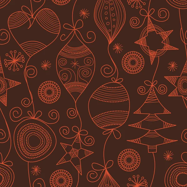 Cute Christmas seamless background — Stock Vector