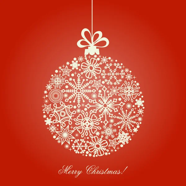 Boule de Noël, motif flocons de neige — Image vectorielle