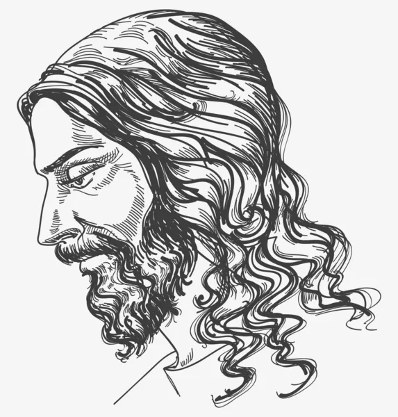 Jezus zachte gezicht — Stockvector