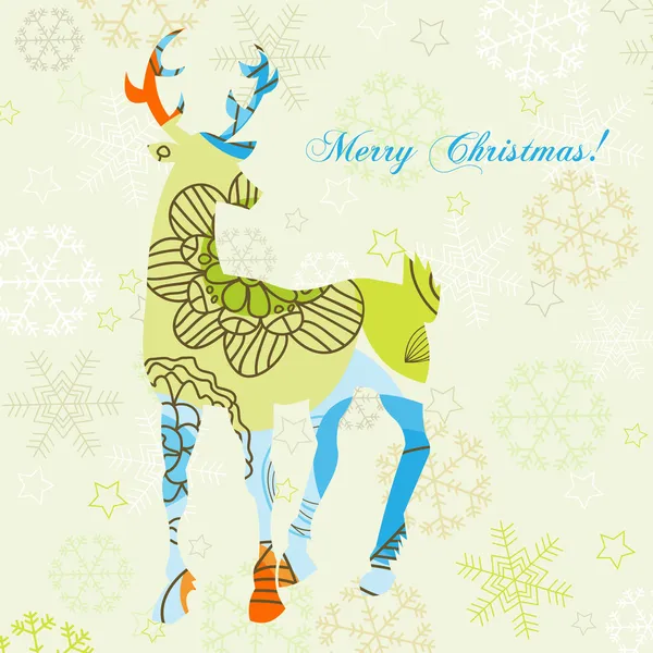 Cerf de Noël décoratif — Image vectorielle