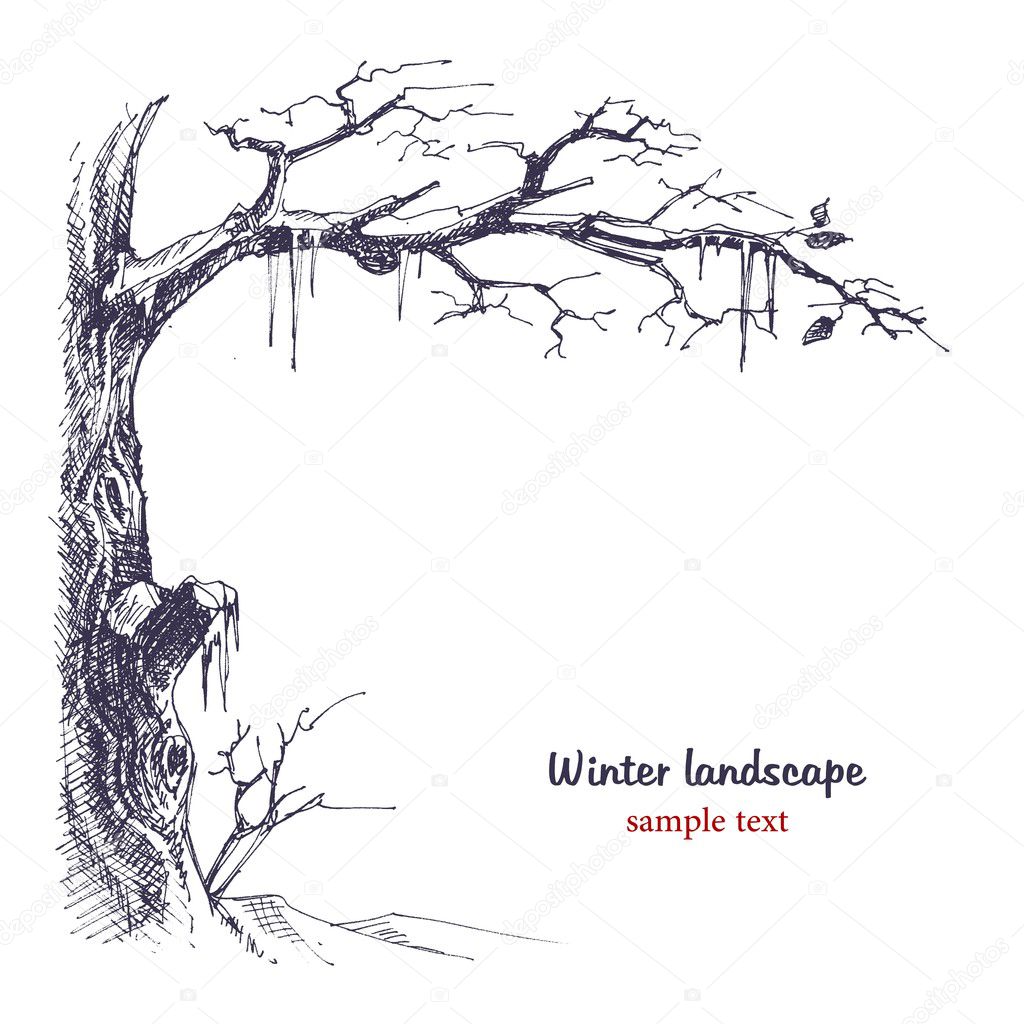 Winter landscape sketch