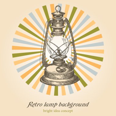 Retro lamp background clipart