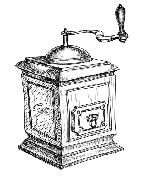 Desenho de moinho de café — Vetor de Stock
