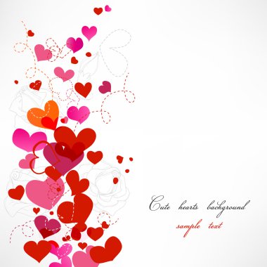 Cute hearts background clipart