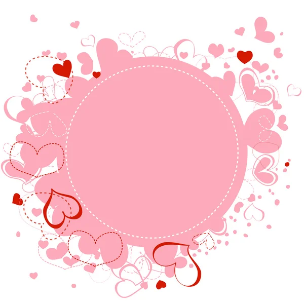 Rahmen aus rosa Herzen — Stockvektor