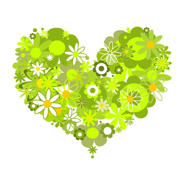 Zelené srdce — Stockový vektor