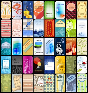 40 vertical business cards clipart