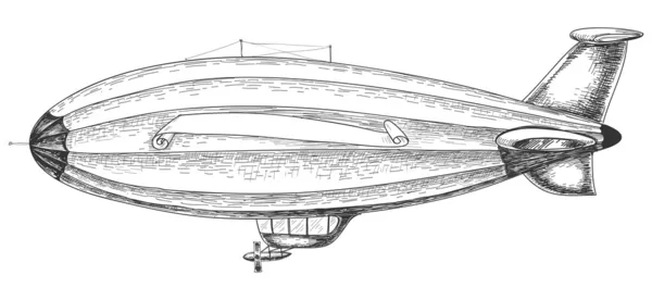 Dibujo a lápiz dirigible — Archivo Imágenes Vectoriales