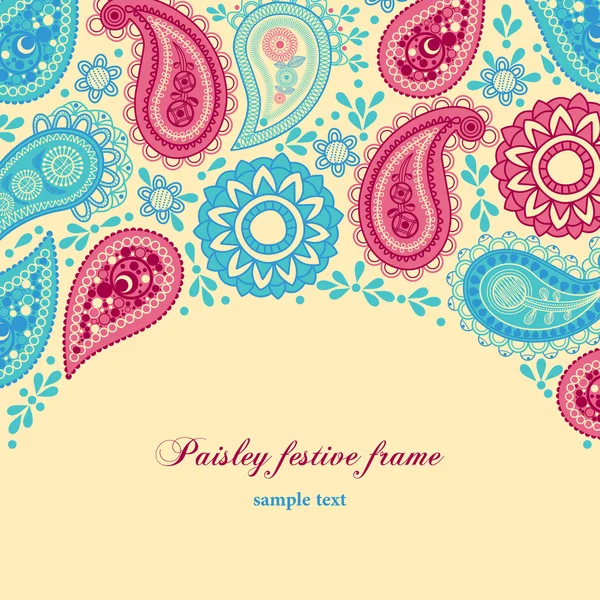 Paisley marco festivo — Vector de stock