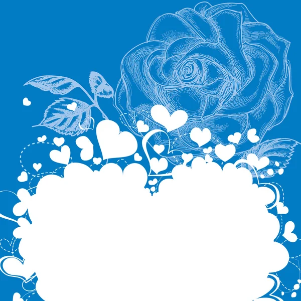 Fond romantique, cœurs et roses — Image vectorielle