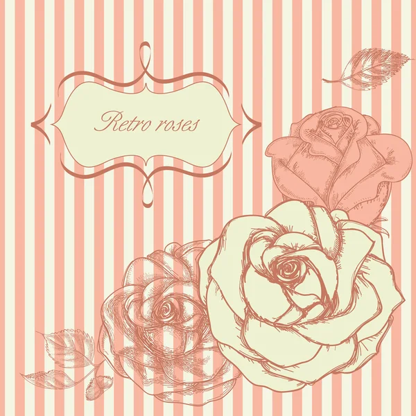 Coin des roses rétro — Image vectorielle