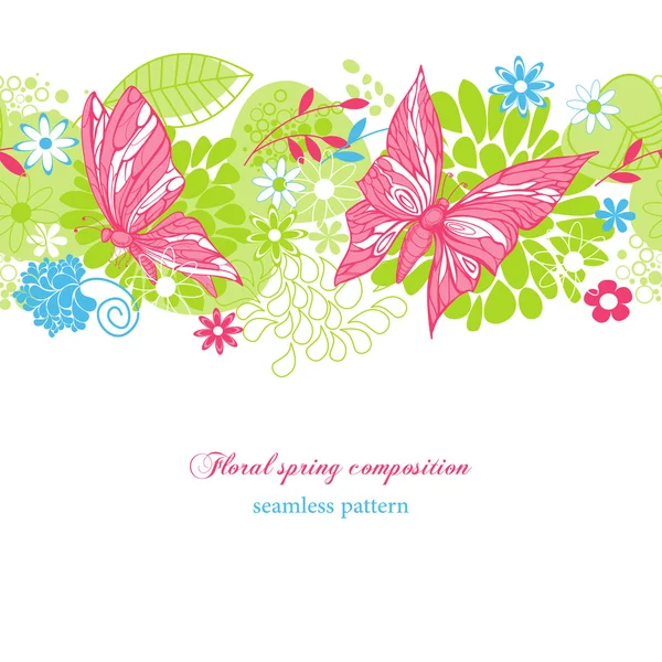Arrière-plan à ressort floral (motif sans couture ) — Image vectorielle
