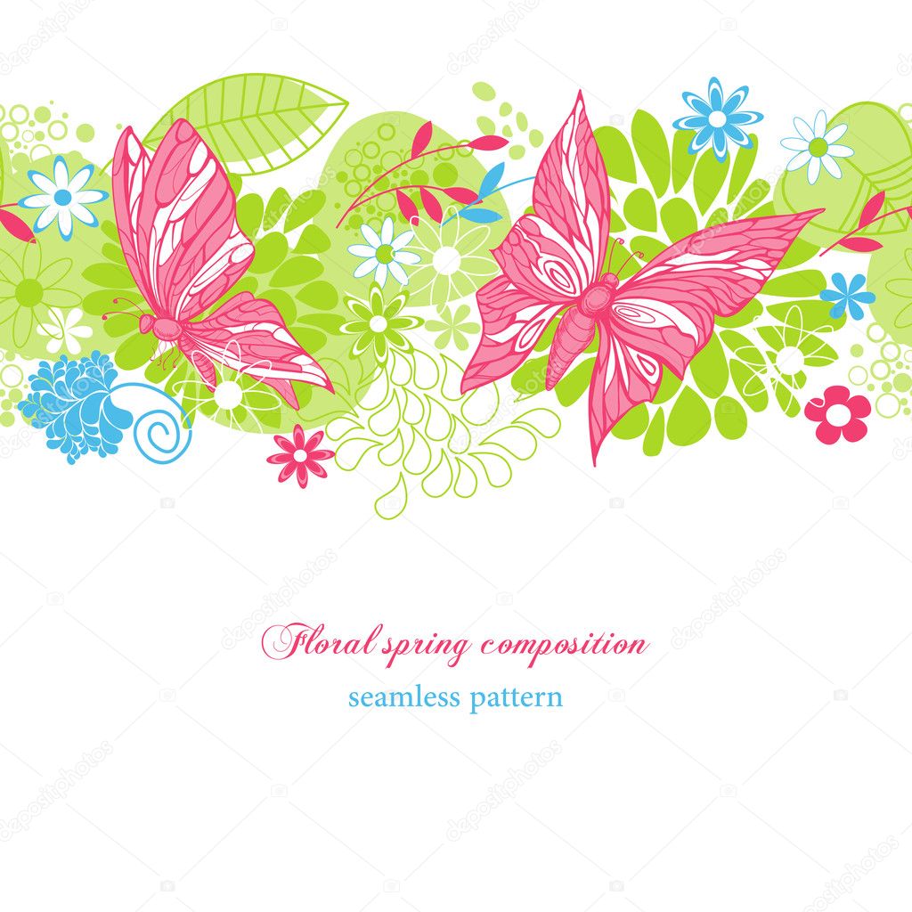 Floral spring background (seamless pattern)