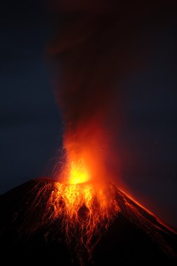 Tungurahua Erupting Vertical clipart