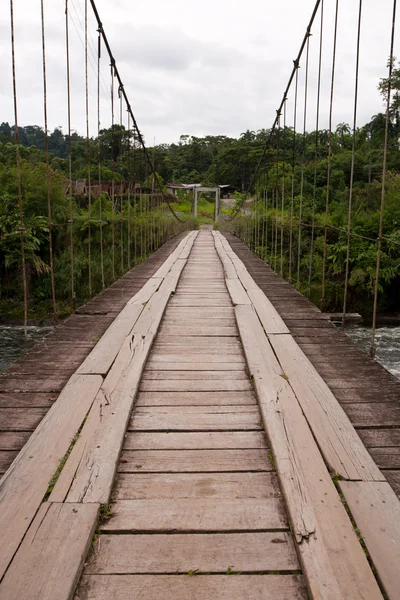 stock image Wooden bridge across Pastaza river in Ecuador