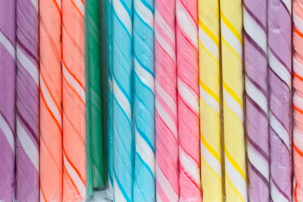 stock image Colored Twisted Sugar Candies In Ecuador Made Manually By Fresh Sugarcane Molasses