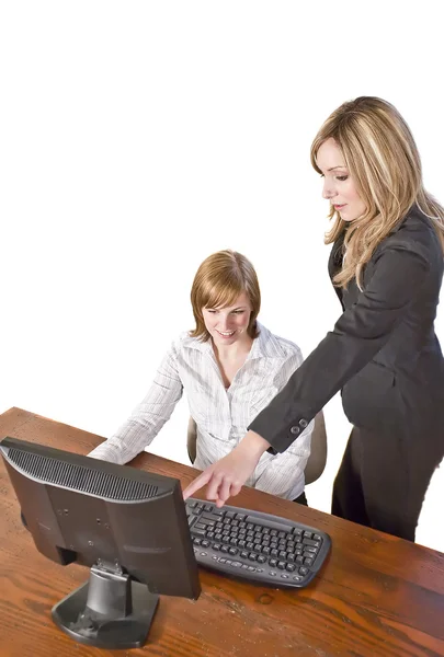 Business team working on computer — Stock Photo, Image