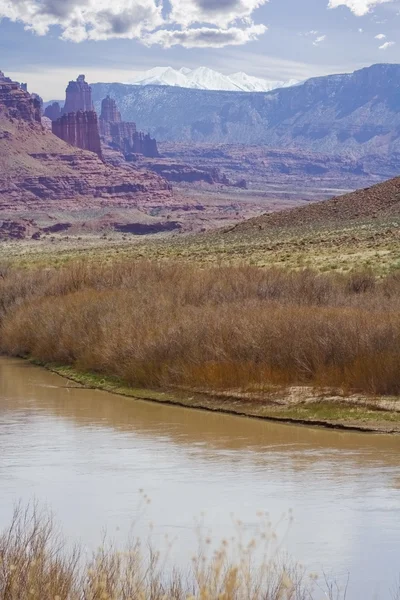 stock image Utah rock monuments and mountains close to Moab