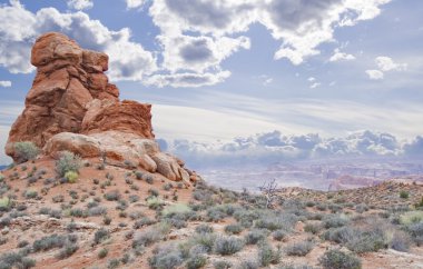 Utah rock monuments and mountains close to Moab clipart