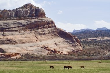 Utah kaya Anıtı ve moab yakın dağlar