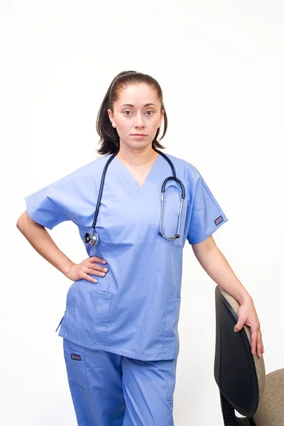 Медсестра на белом — стоковое фото
