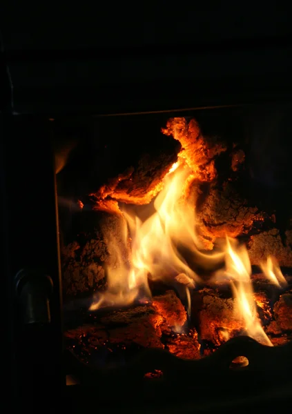 Fire in chimney — Stock Photo, Image