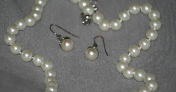 Collier Boucles Oreilles Perles — Photo