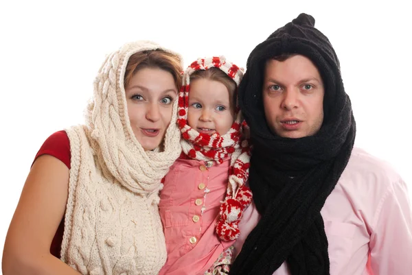 Zimní rodina — Stock fotografie