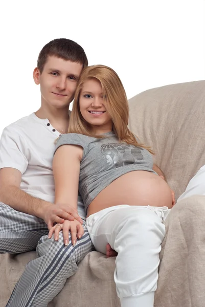 젊은 임신 부부 — 스톡 사진