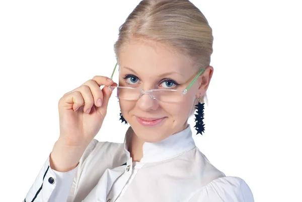 Young businesswoman wearing glasses — Stock Photo, Image