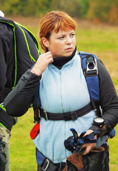 Retrato de la chica paracaidista — Foto de Stock