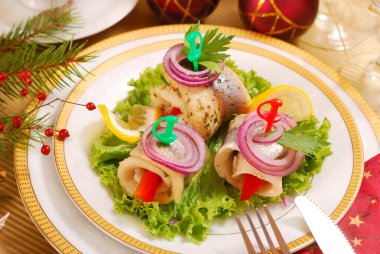 Noel ringa balığı rollmops