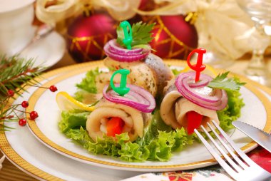 Noel ringa balığı rollmops