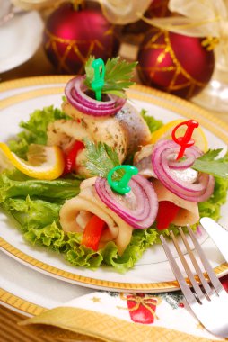 Herring rollmops for christmas clipart