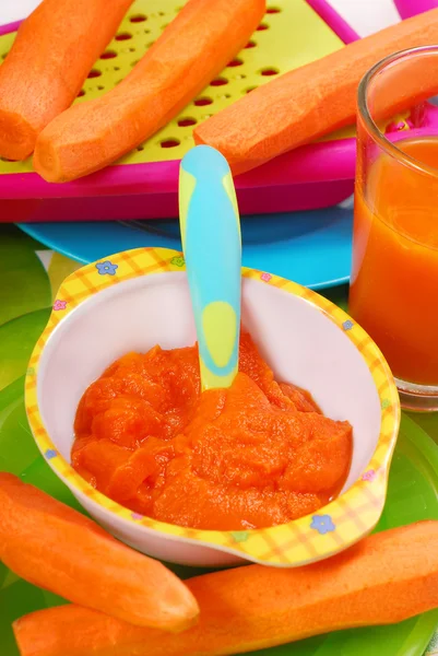 Puré de zanahoria para bebé — Foto de Stock