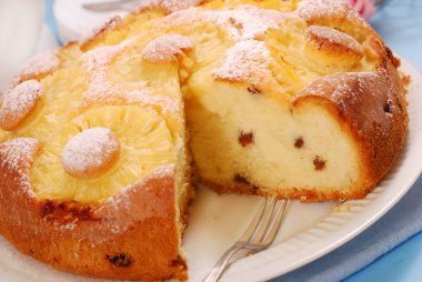 Pineapple cake with raisins clipart