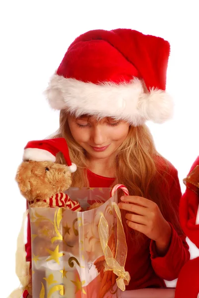 Młoda dziewczyna w czasie świąt Bożego Narodzenia — Zdjęcie stockowe
