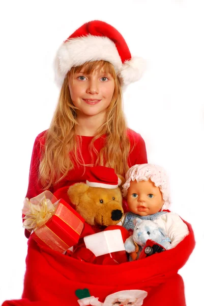 Rapariga na época do Natal — Fotografia de Stock